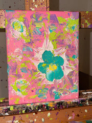 PomPom - Œuvre Originale - Toile Acrylique Abstraite 8X10" - Précommande