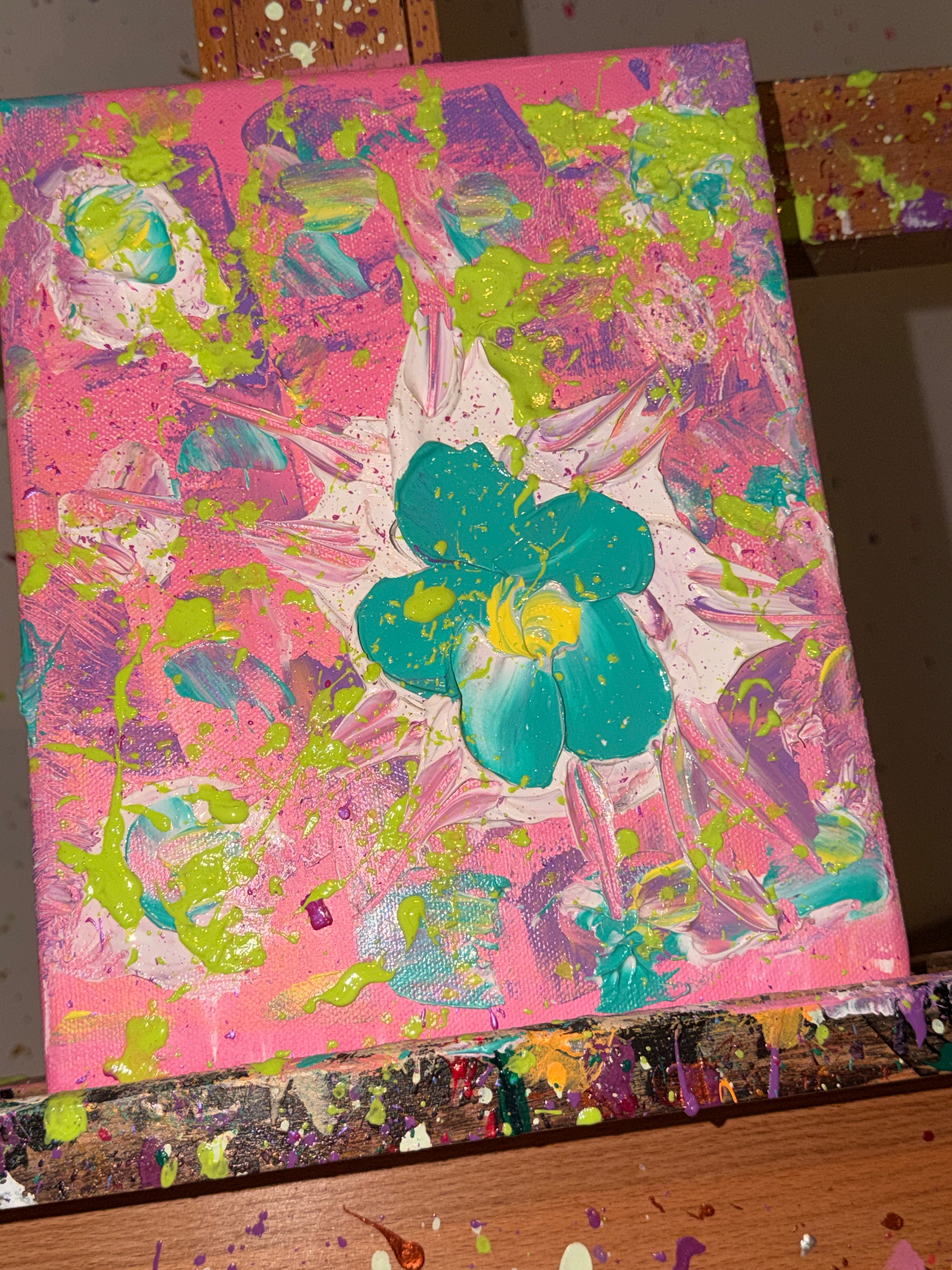 PomPom - Œuvre Originale - Toile Acrylique Abstraite 8X10" - Précommande