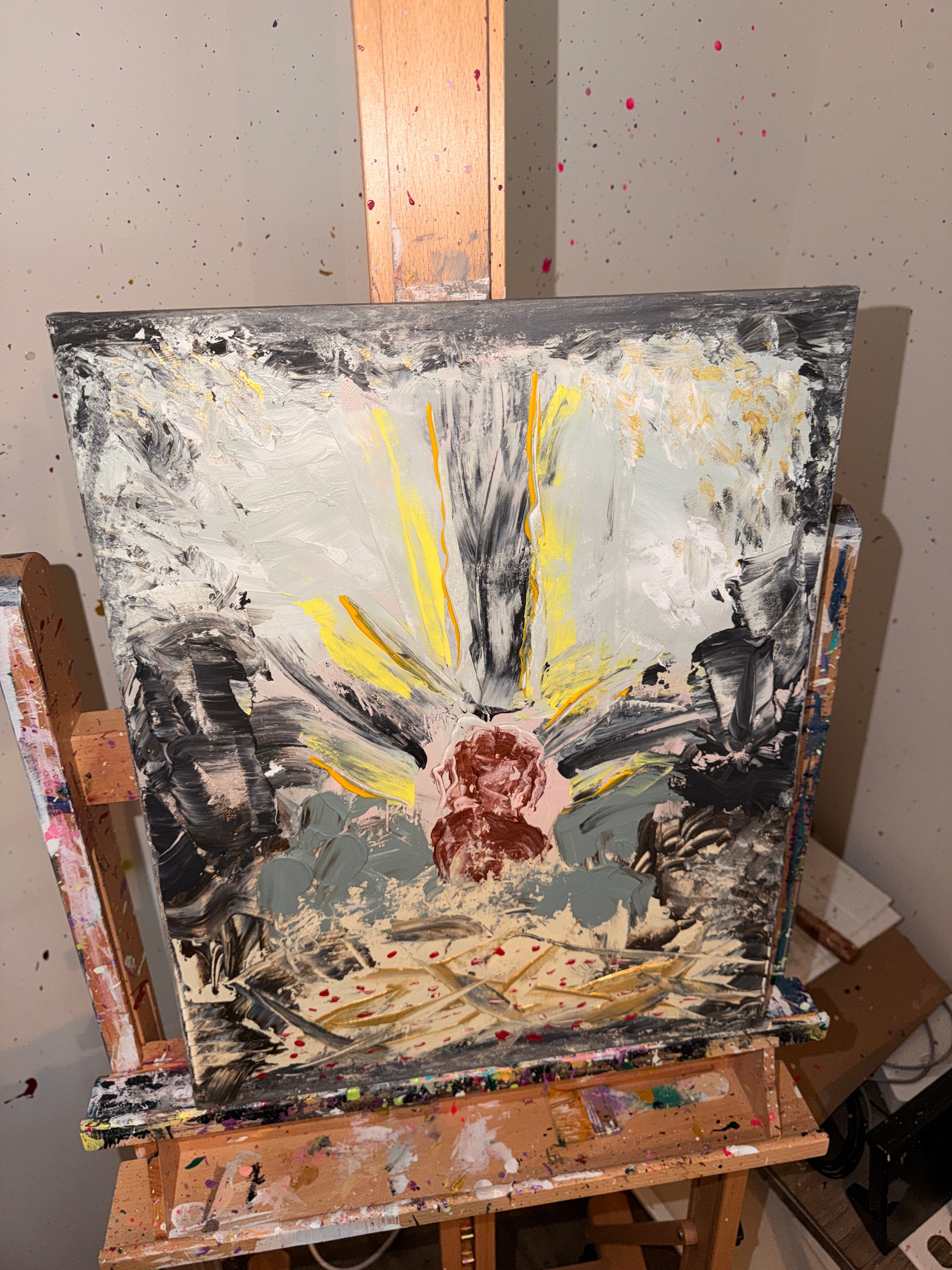 33.2 - Œuvre Originale - Toile Acrylique Abstraite 16x20" - précommande