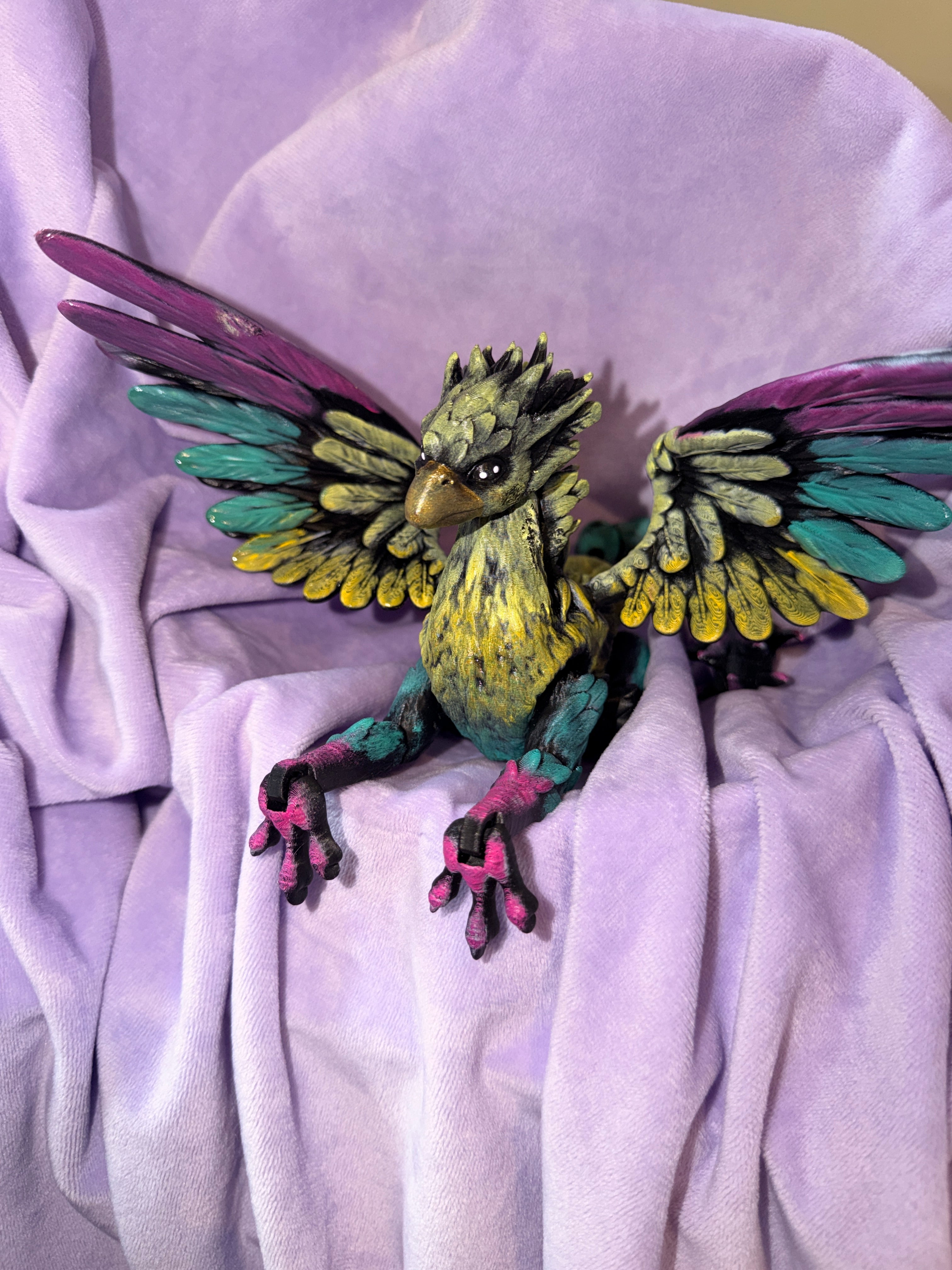 Dragon Griffon Phénix - Œuvre Originale - Peinte à la Main & Vernis