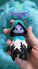 Chat Fantôme - Grand - Turquoise & Lilas