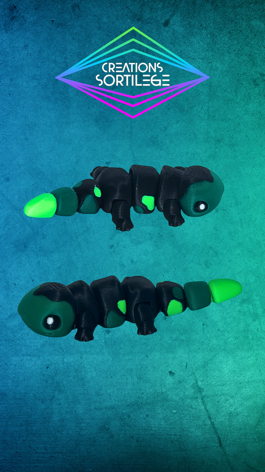 Salamandre Tachetée - Moyen - Noir & vert Créations Sortilege