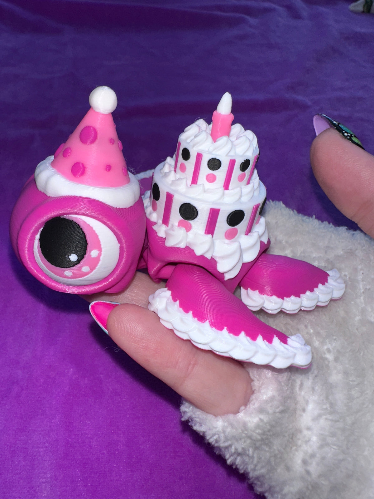 Tortue Gâteau De Fête - Grand - Girly Pop Pink Créations Sortilege