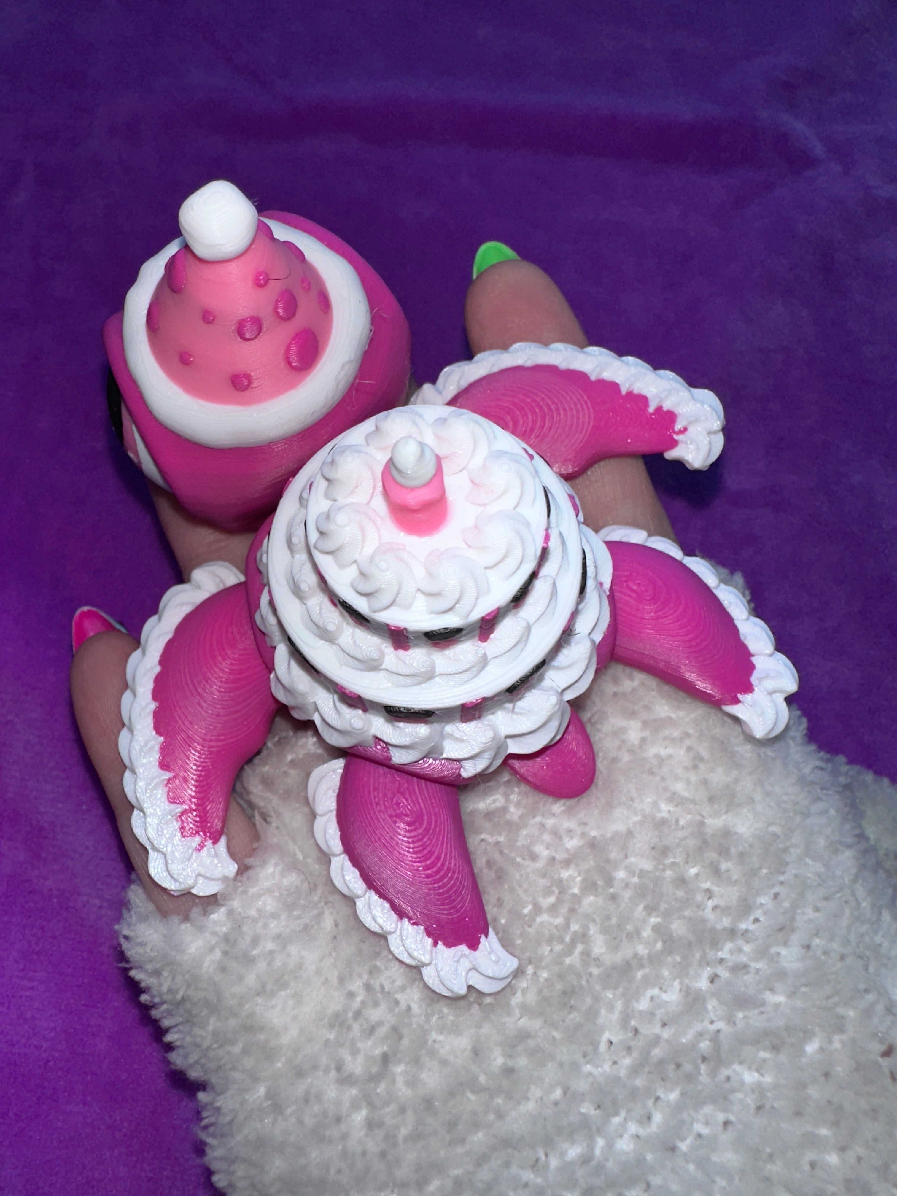 Tortue Gâteau De Fête - Grand - Girly Pop Pink Créations Sortilege