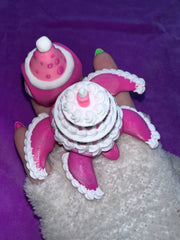 Tortue Gâteau De Fête - Grand - Girly Pop Pink Créations Sortilege
