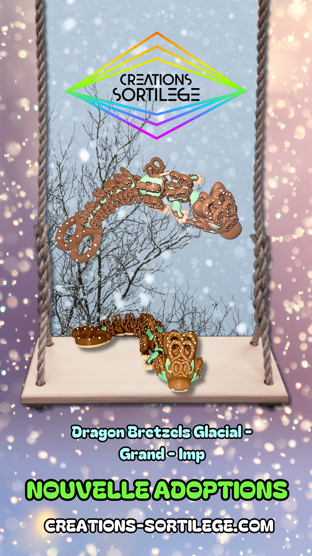 Dragon Bretzels Glacial - Grand - Imp Créations Sortilege