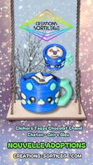 Clickers Tasse Chocolat Chaud Chaton - Givre Bleu - Imp Créations Sortilege