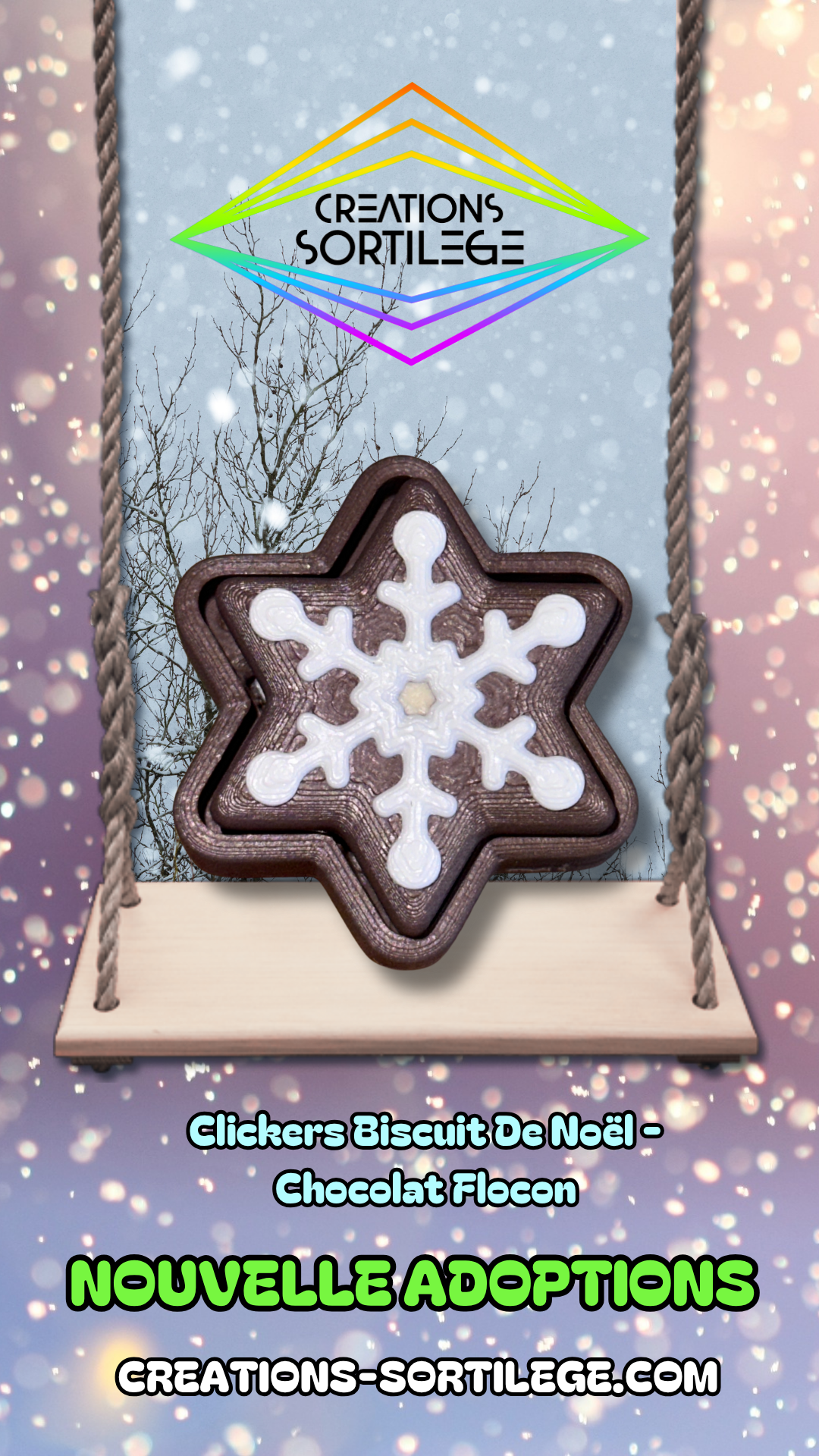 Clickers Biscuit De Noël - Chocolat Flocon