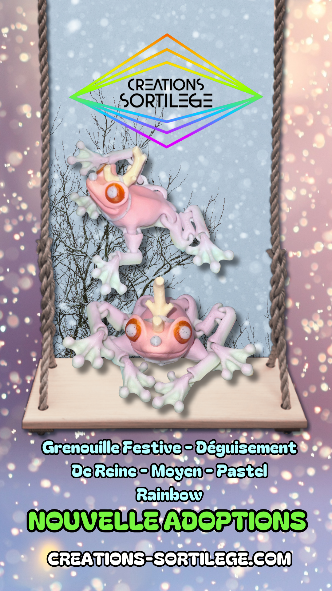 Grenouille Festive - Déguisement De Reine - Moyen - Pastel Rainbow Créations Sortilege