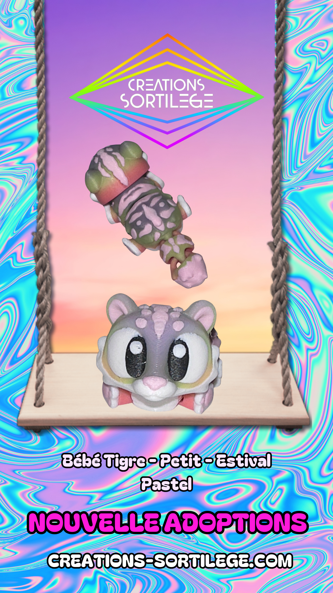 Bébé Tigre - Petit - Estival Pastel Créations Sortilege