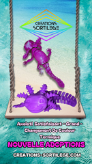 Axolotl Satisfaisant - Grand - Changement De Couleur Termique Créations Sortilege