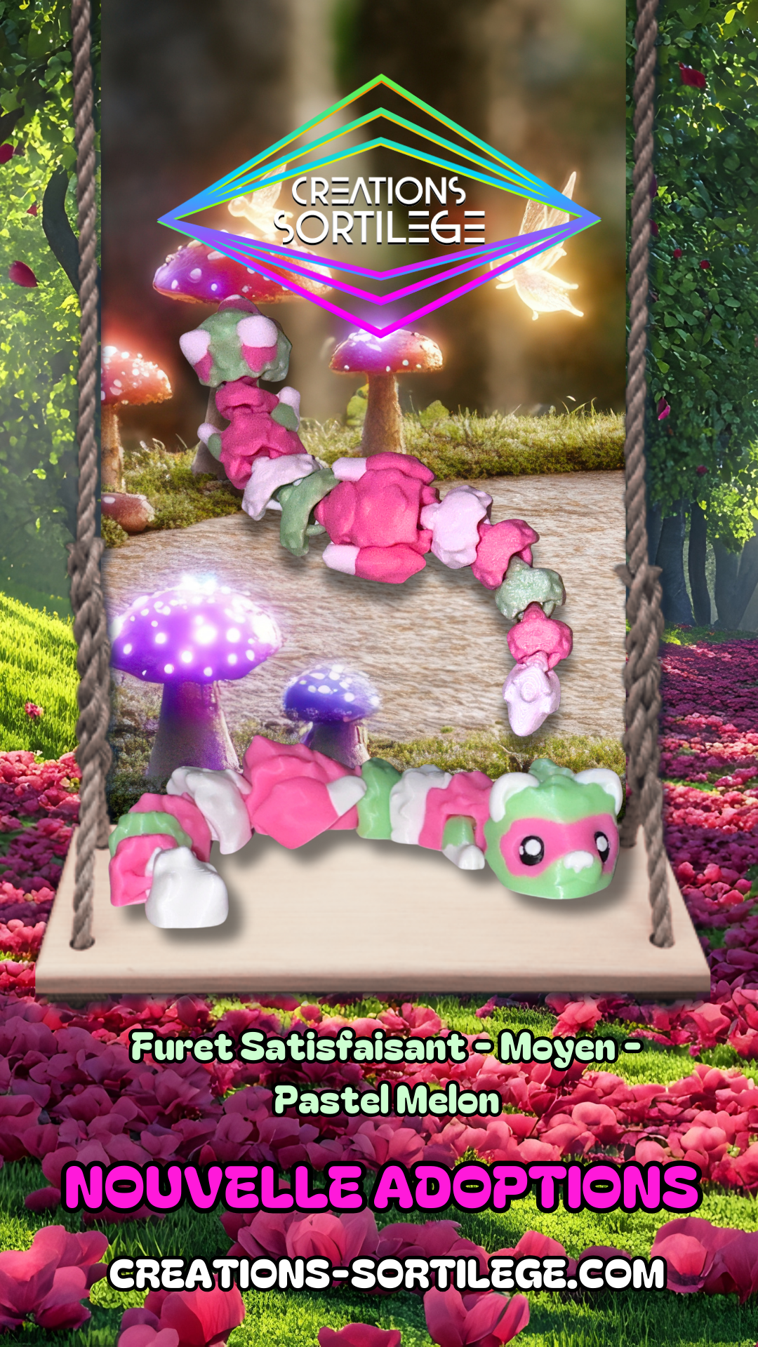 Furet Satisfaisant - Moyen - Pastel Melon Créations Sortilege