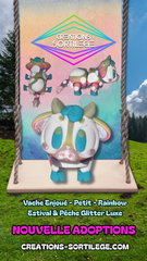 Vache Enjoué - Petit - Rainbow Estival & Pêche Glitter Luxe Créations Sortilege