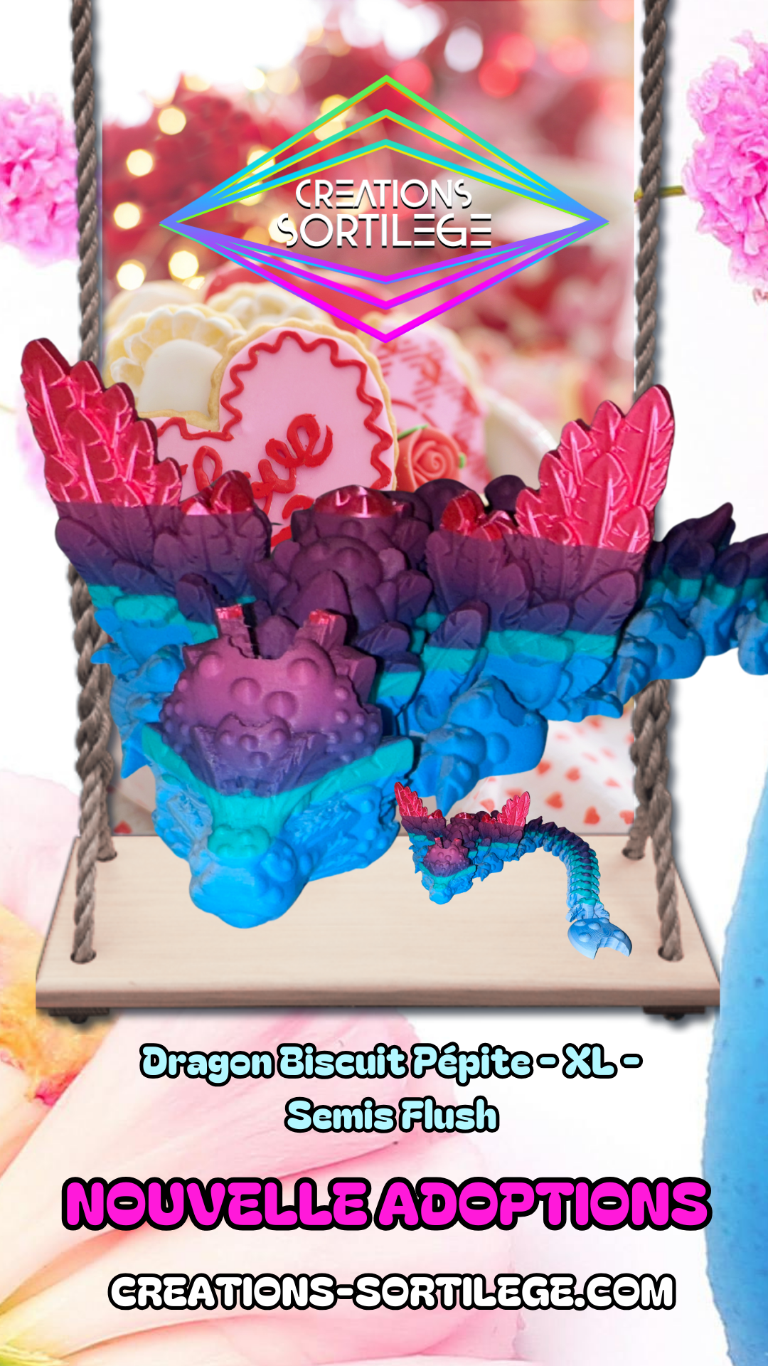 Dragon Biscuit Pépite - XL - Semis Flush Créations Sortilege