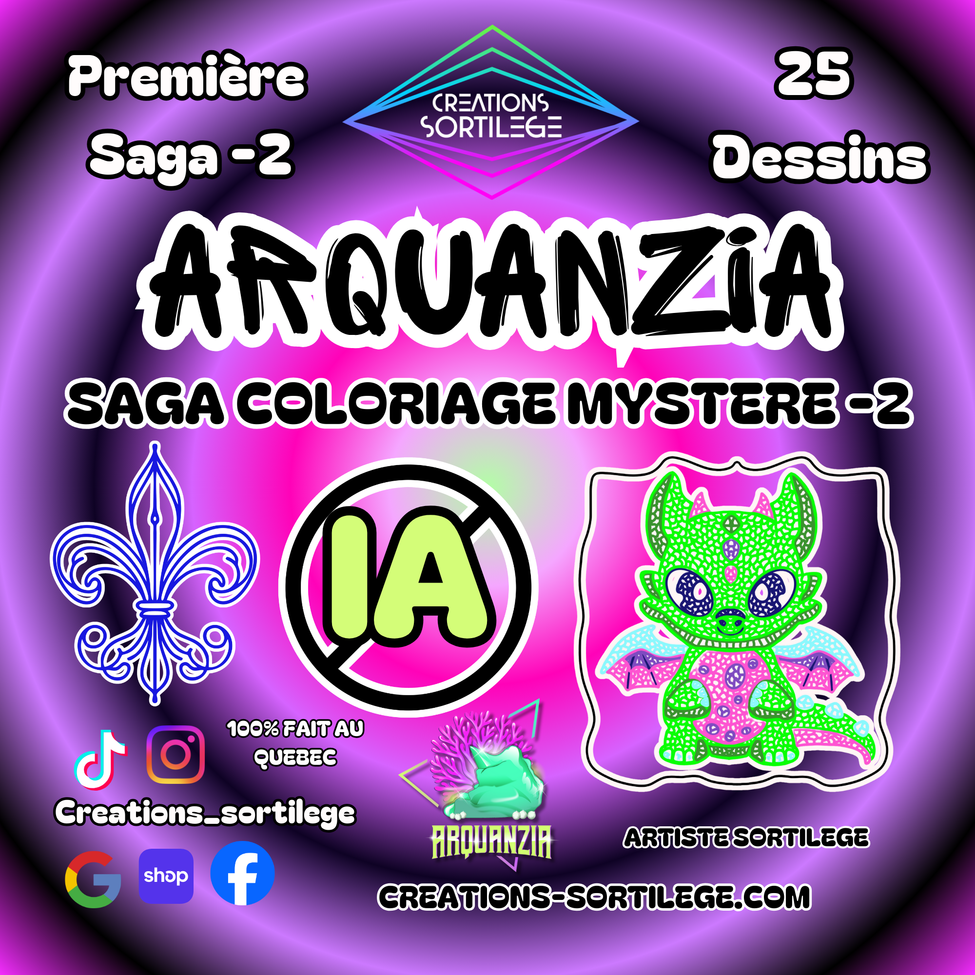 Saga Coloriage Mystère -2 - Des Sortilèges Aux Couleurs Ensorcelante - Préco Créations Sortilege