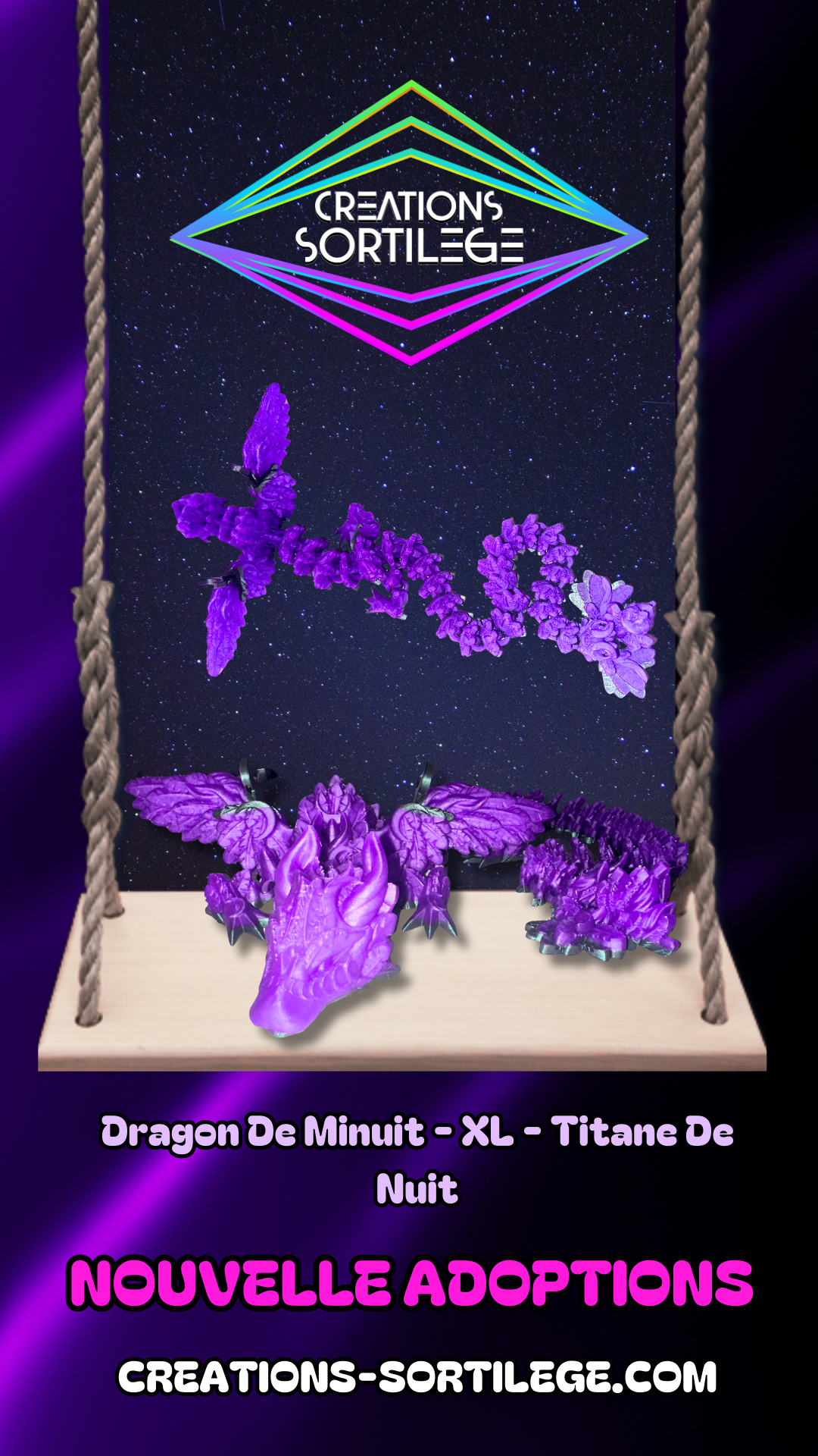 Dragon De Minuit - XL - Titane De Nuit