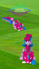 Moufette Rosafluff - Été Magenta - Moyen Créations Sortilege