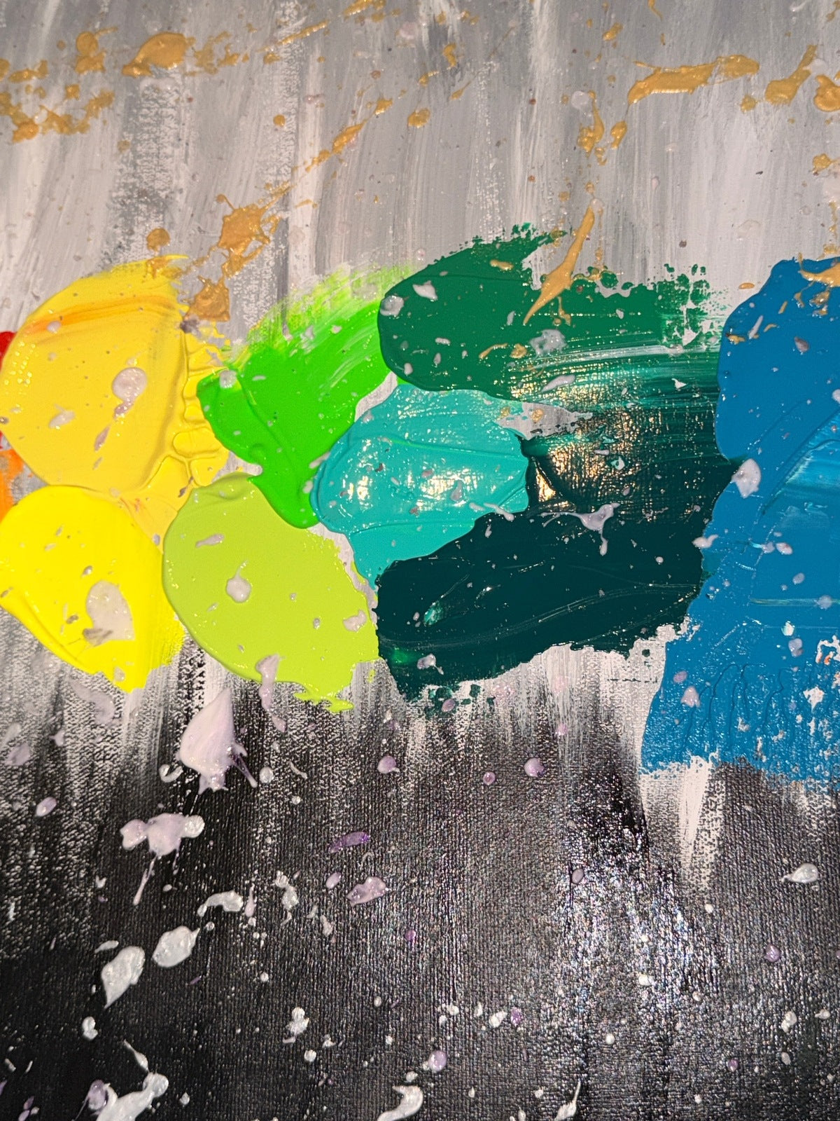 Nuancier - Œuvre Originale - Toile Acrylique Abstraite 15x30" - Précommande Créations Sortilege