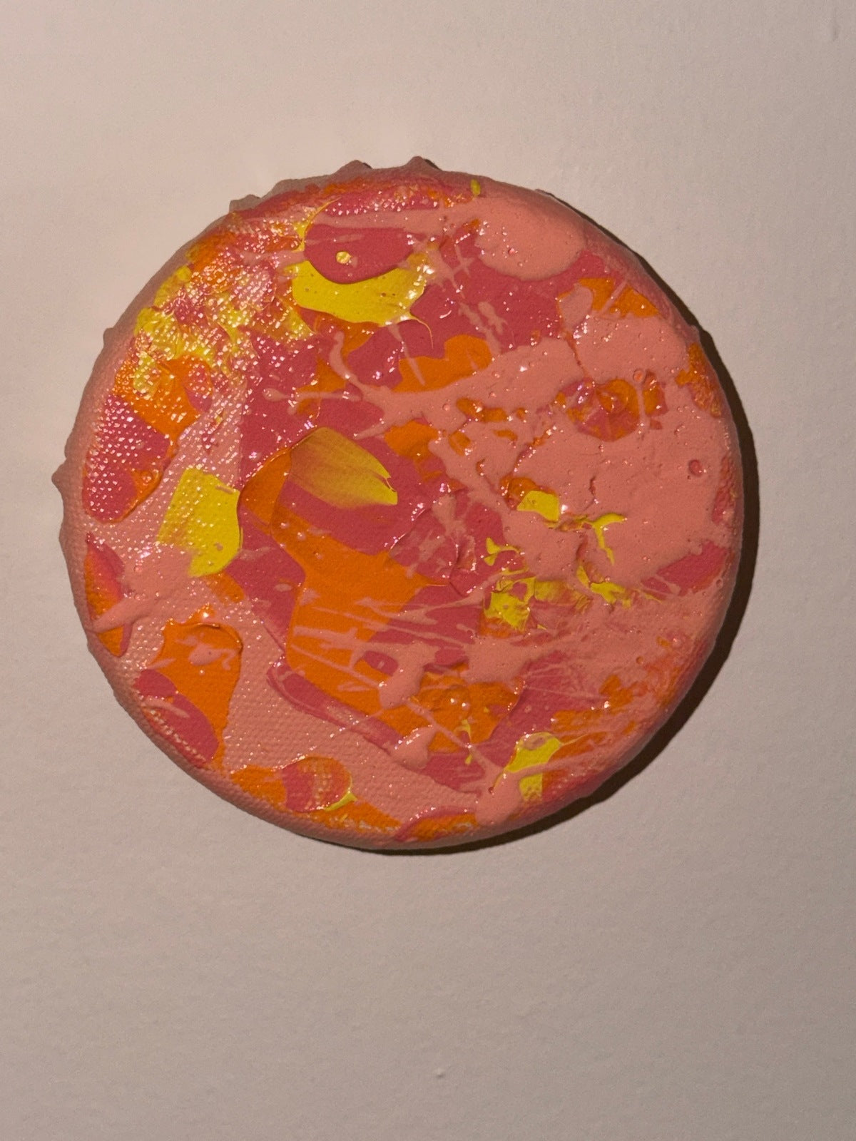 Petch - Œuvre Originale - Toile Acrylique Abstraite 4” Ronde Créations Sortilege