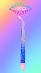 Pinces Avec Embout Silicone - Courbées - Argent & Bleue Holographique Créations Sortilege