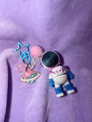 Porte Clef - Astronaute Bleu Rose Créations Sortilege