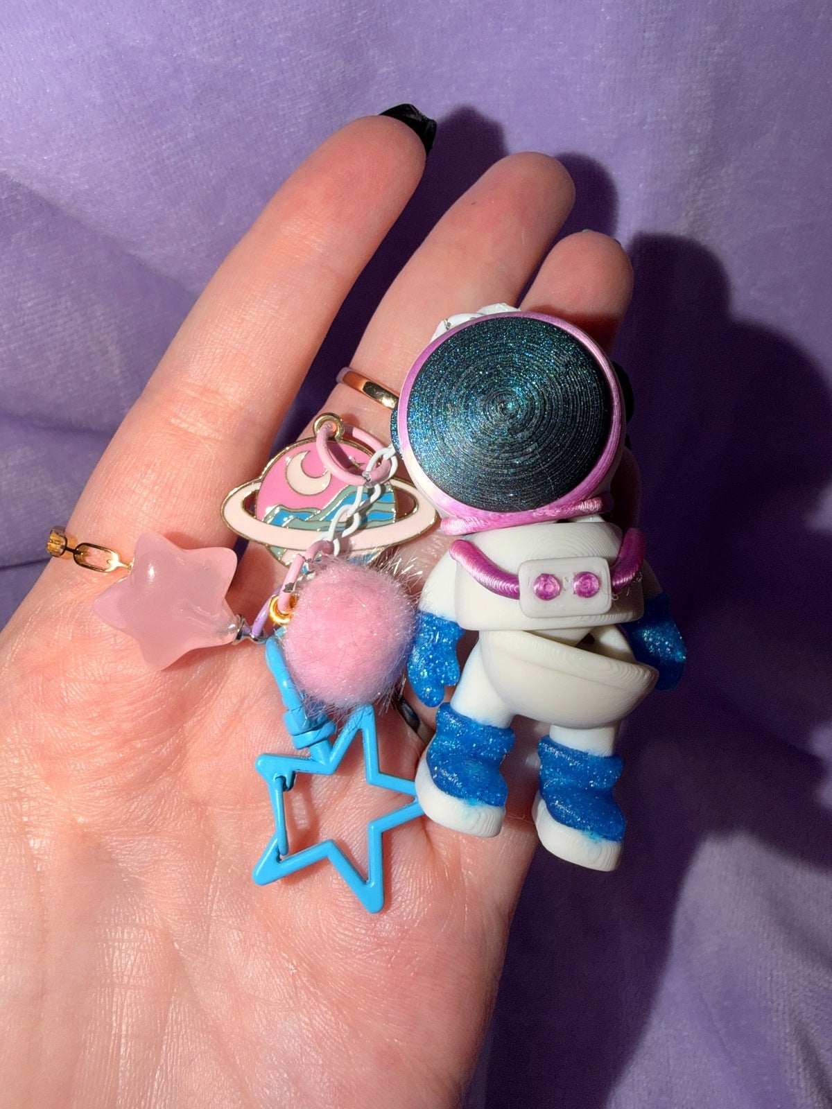 Porte Clef - Astronaute Bleu Rose Créations Sortilege