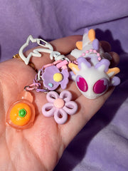 Porte Clef - Axolote Blanc Lilac Orange Créations Sortilege