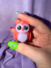 Porte Clef - Hibou Corail Glitter - 3 Déco Aux Choix Inclus Créations Sortilege