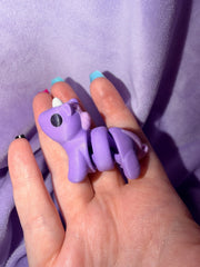 Porte Clef - Licorne Mauve - 3 Déco Aux Choix Inclus Créations Sortilege