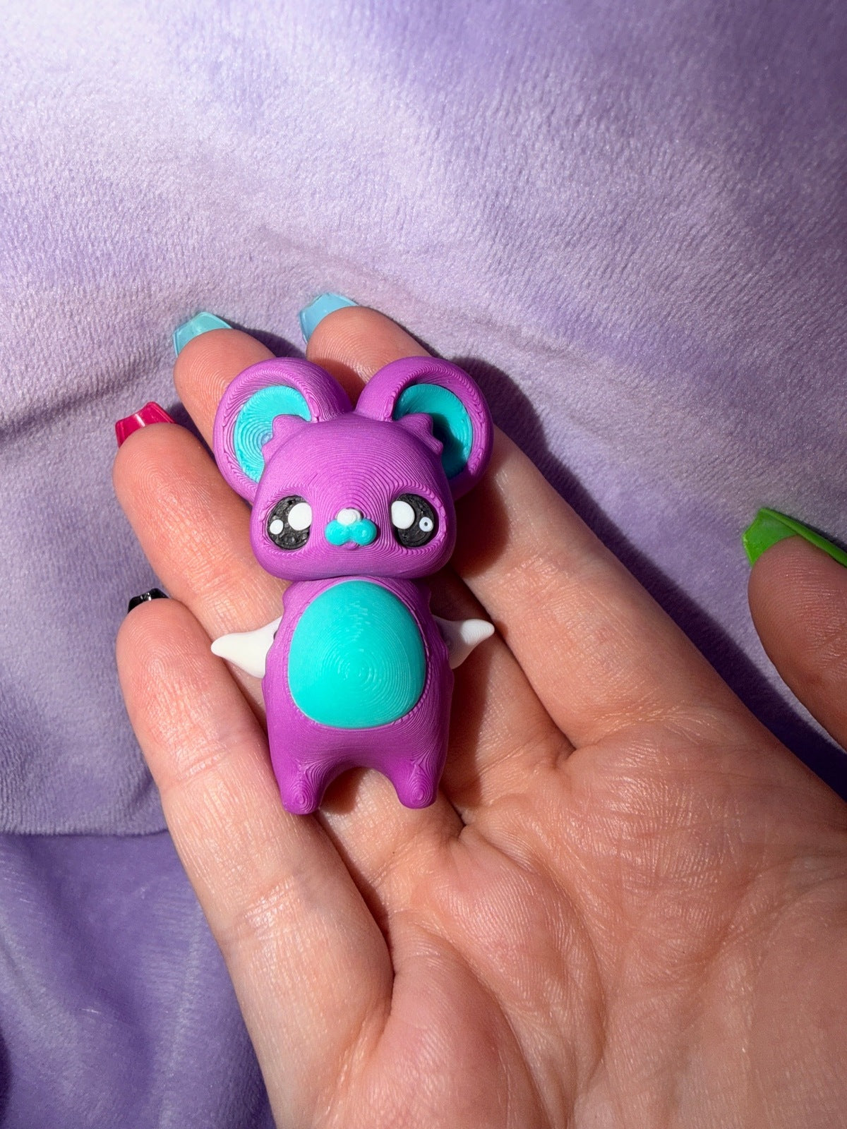 Porte Clef - Pixie Souris Mauve - 3 Déco Aux Choix Inclus Créations Sortilege