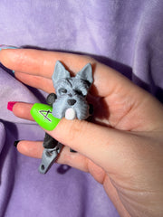 Porte Clef - Schnauzer Tuxedo - 3 Déco Aux Choix Inclus Créations Sortilege
