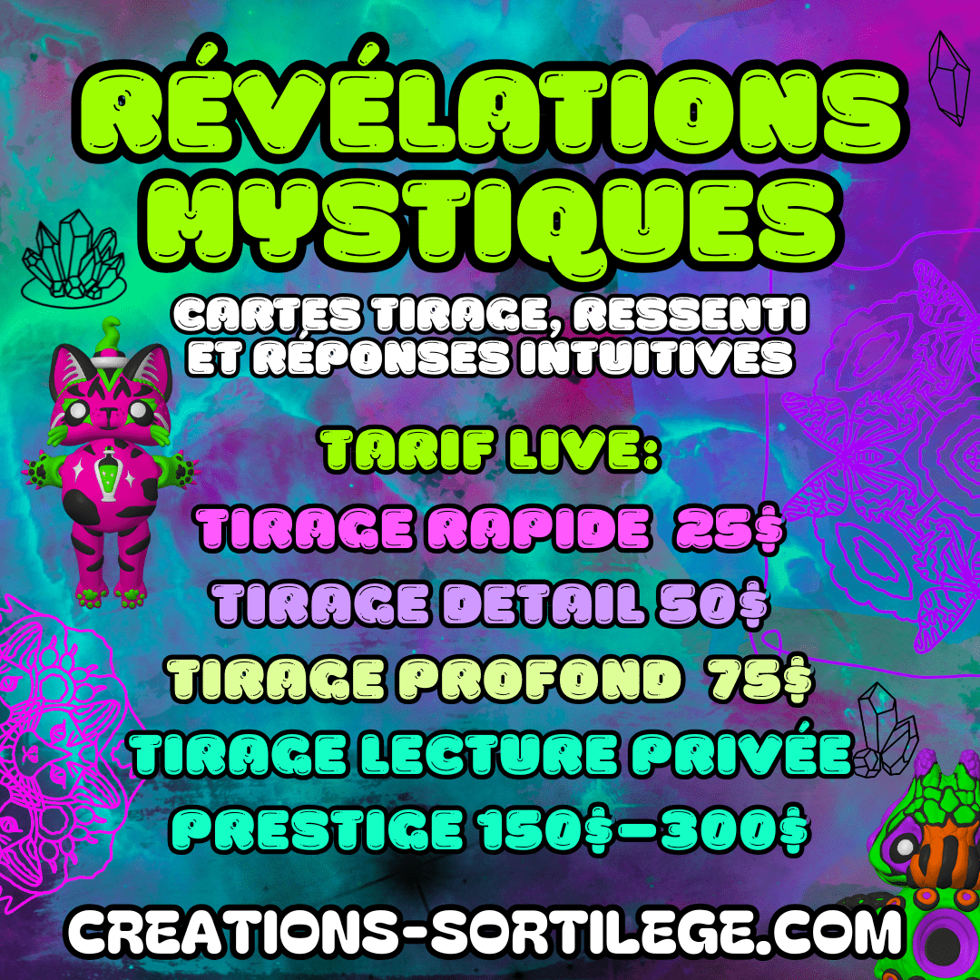 Révélations Mystiques - Cartes tirage, ressenti et réponses Intuitives Créations Sortilege