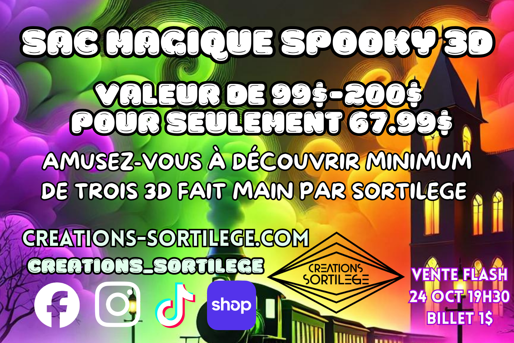 Sac Magique Spooky 3D Créations Sortilege