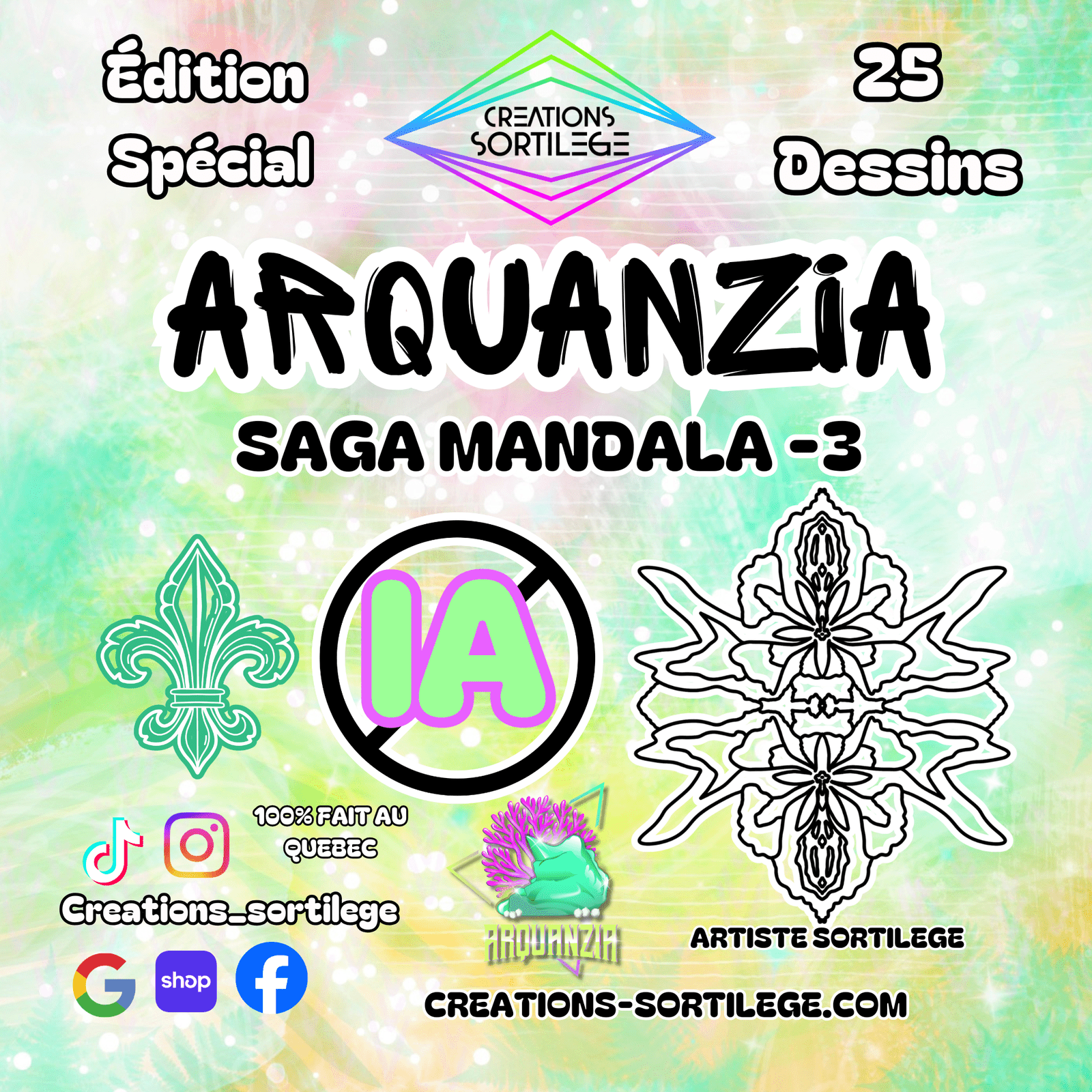 Saga Mandala - 3 - L’Écho des Fleurs Secrètes - Livre Coloriage Créations Sortilege