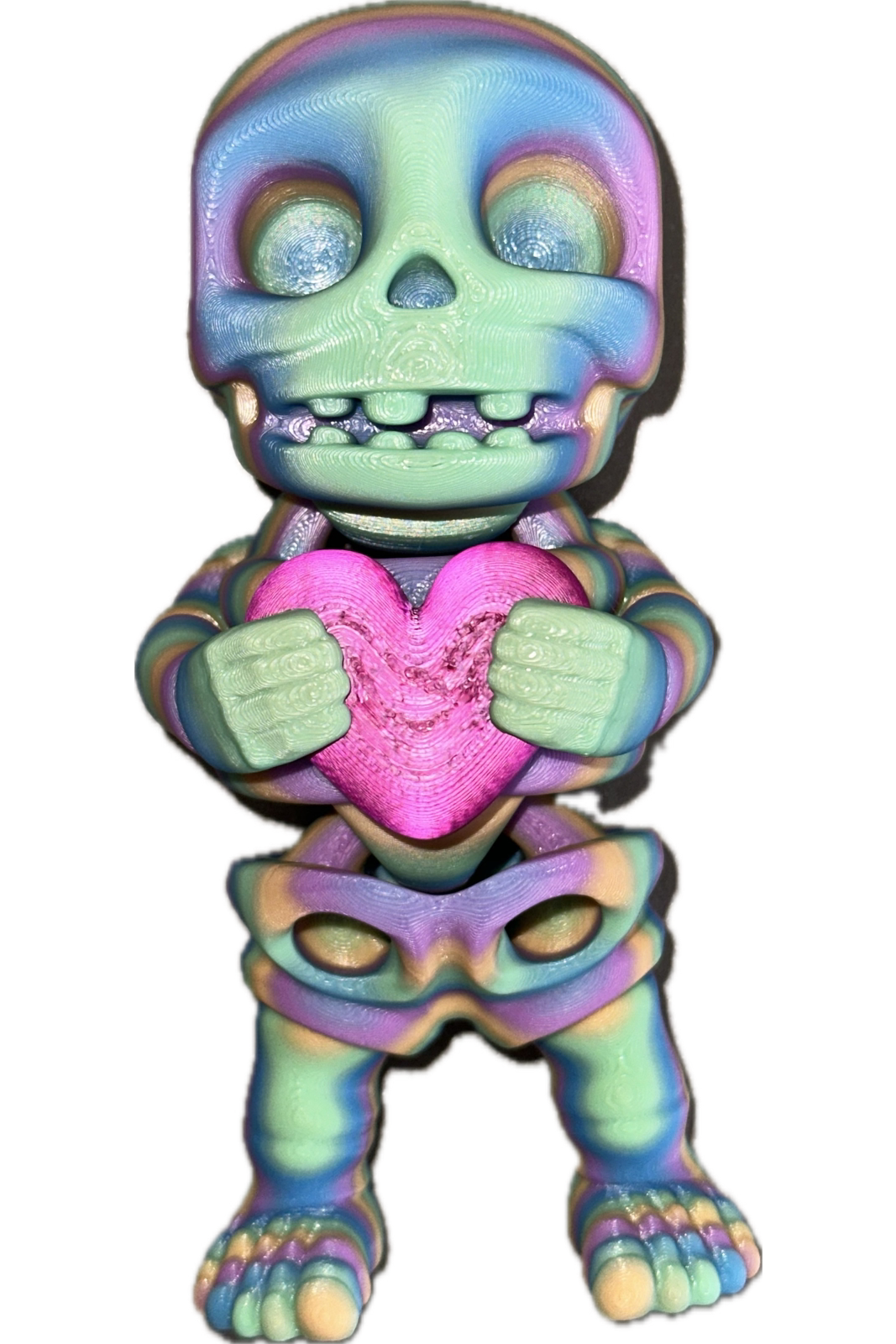 Skelette Cœur 3D - Rainbow Pastel Créations Sortilege