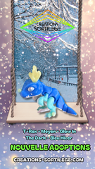T-Rex Reine - Moyen - Glow In The Dark - Bleu Hiver Créations Sortilege