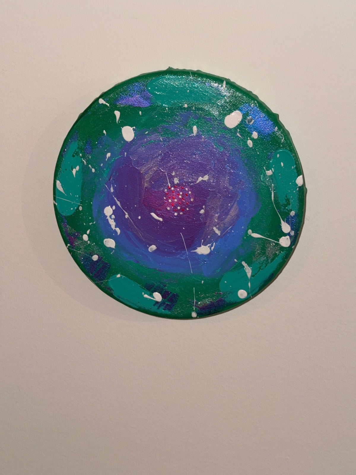 Tourbillon Fleural - Œuvre Originale - Toile Acrylique Abstraite 8” Ronde Créations Sortilege